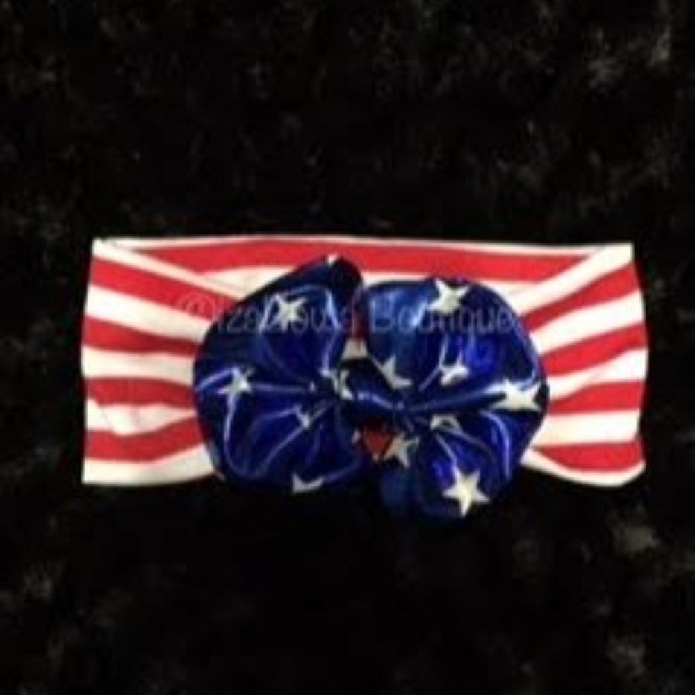 4th of July "Metallic" Big Bow Headband  74MM15  Handmade NWT Boutique